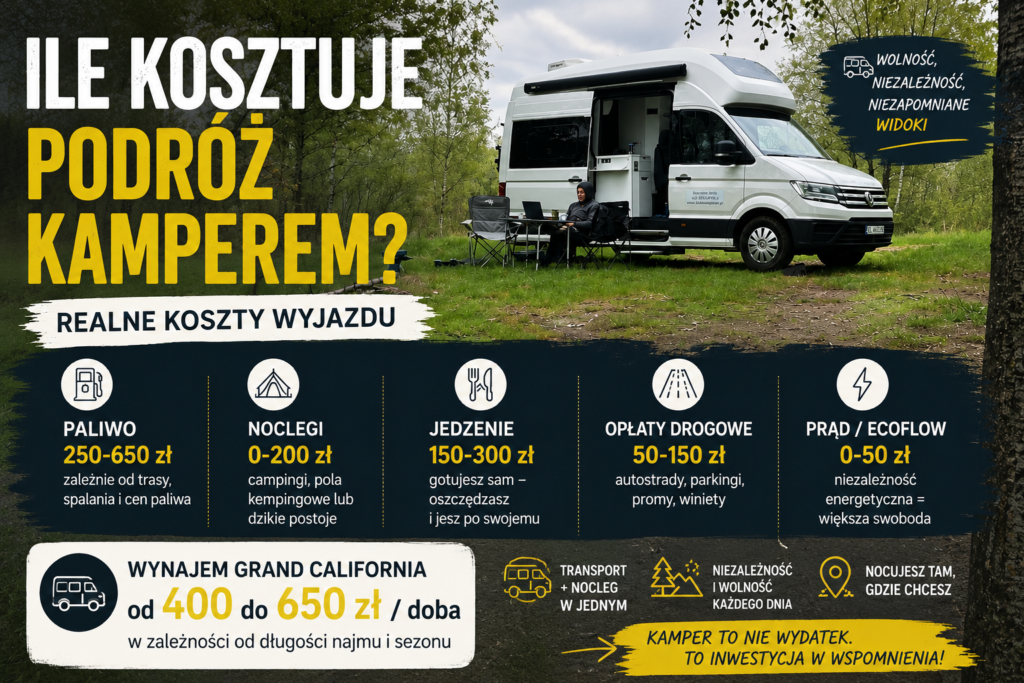 Ile kosztuje podróż kamperem VW Grand California – realne koszty wyjazdu